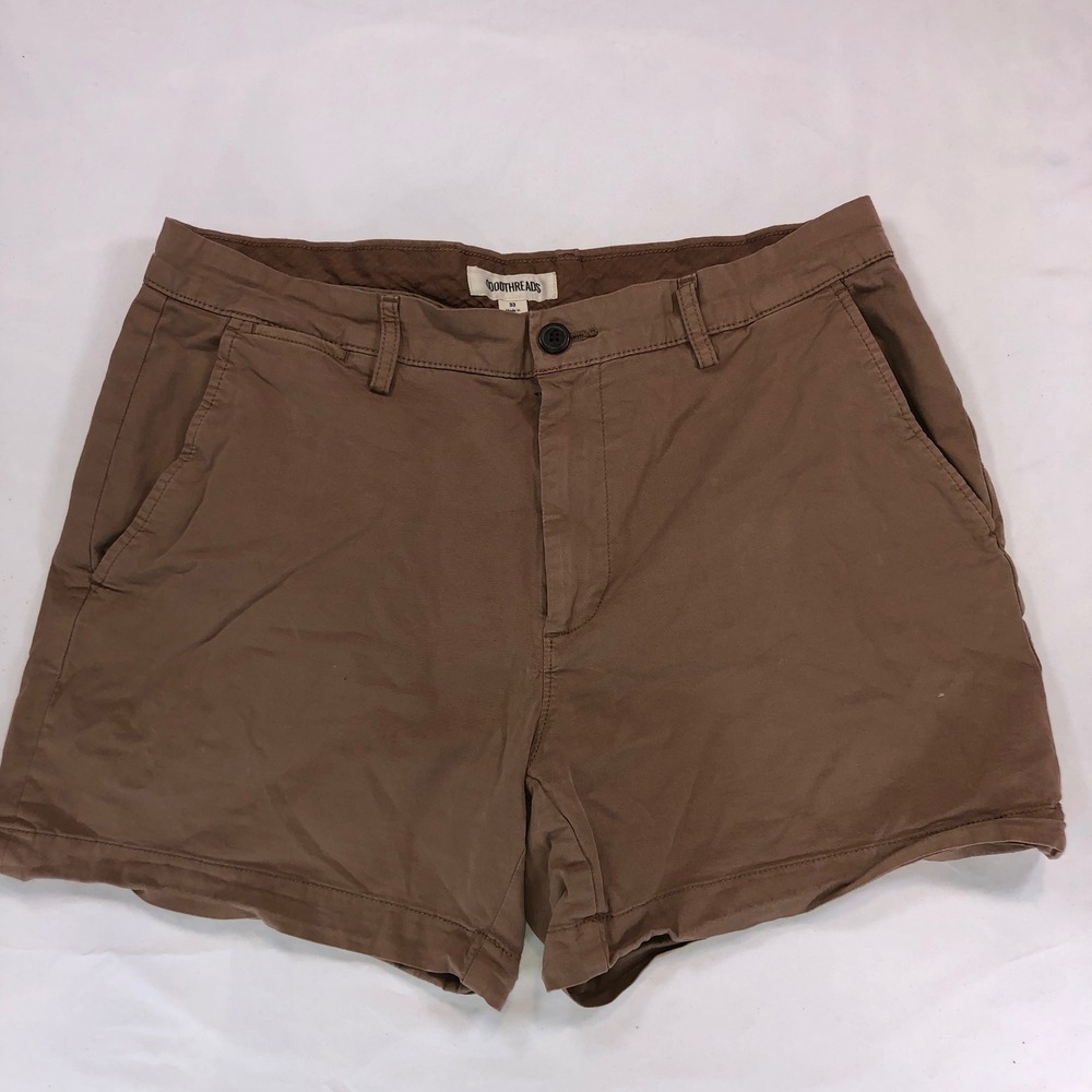 Goodthreads Mens 5-Inch Inseam Comfort Stretch Chino Shorts Brown Size 33